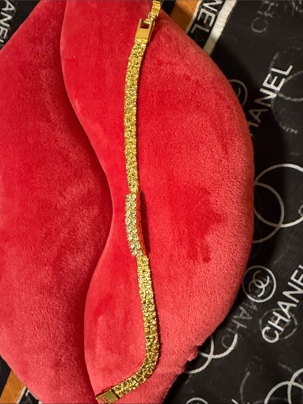 Gold and Accent Crystal Bracelet